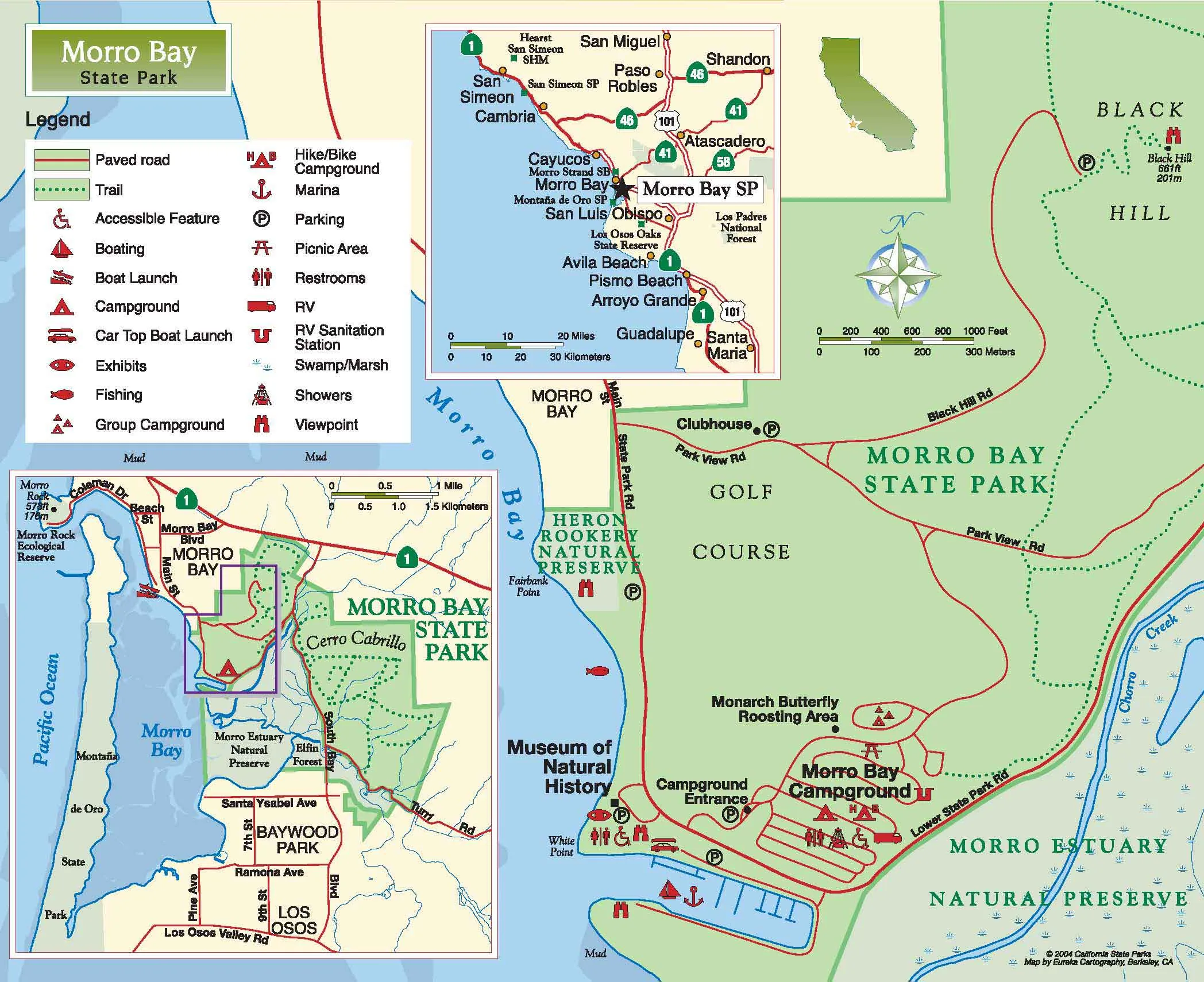 Morro Bay State Park Map.